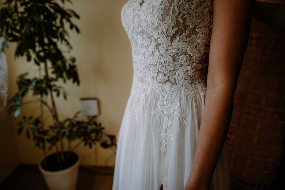 Romantyczna suknia ślubna Koletta Sand, rozmiar 36