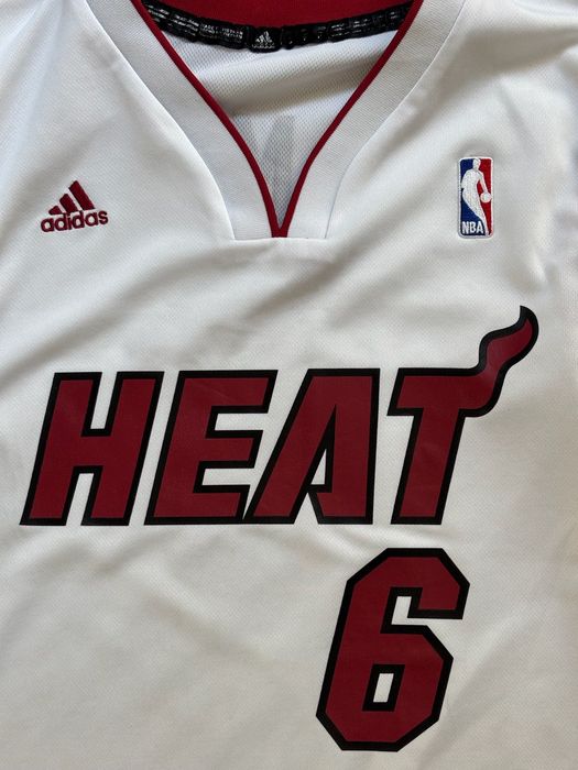 Adidas NBA Miami Heat LeBron James 6 Jersey Biała Rozmiar S Męski