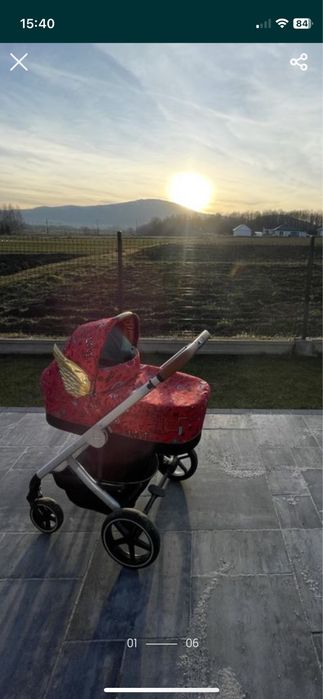 Wózek cybex balios s lux fashion red trust blue nosidełko anton