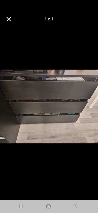 Komoda czarna 3 szuflady i biuko