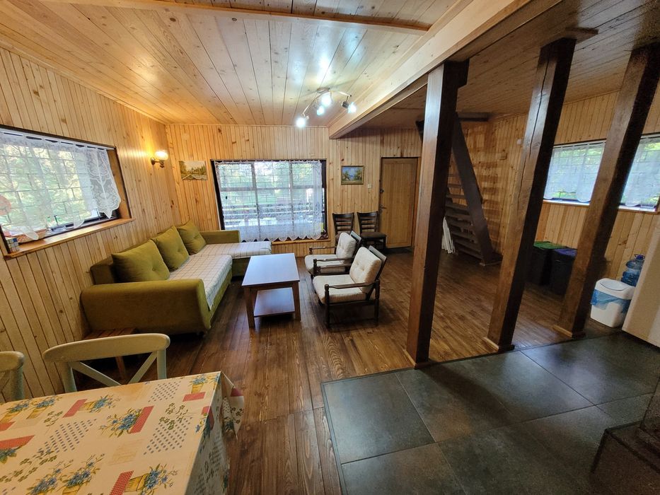Domek z Jacuzzi Balią nad rzeką do wynajęcia 35 km od Warszawy, kajaki