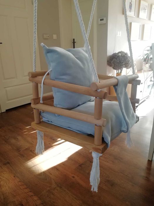 Huśtawka drewniana, domowa 3w1