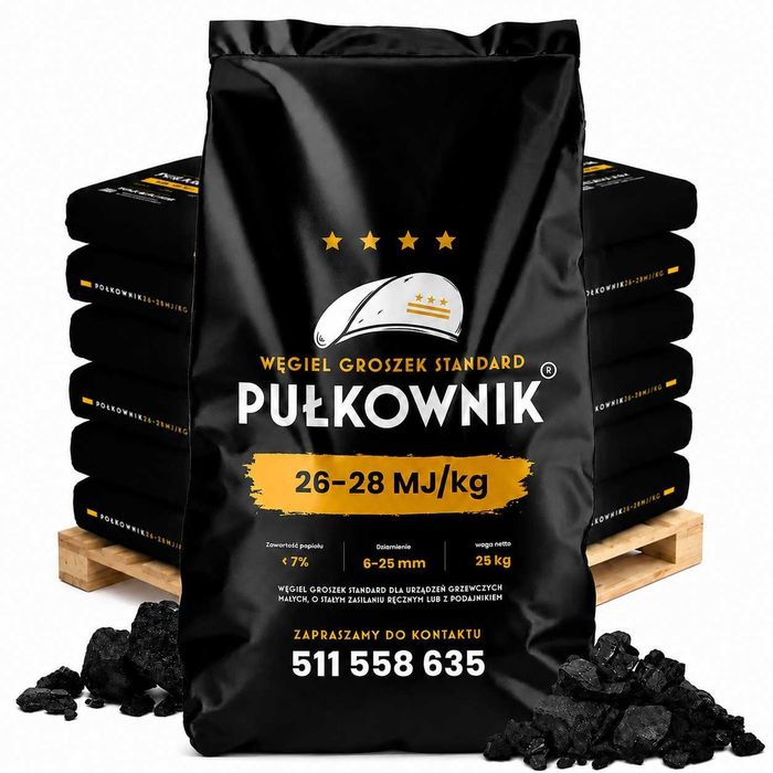 Węgiel groszek Pułkownik- mocne i wydajne paliwo 2628 MJ/kg - transport