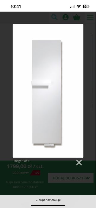 Grzejnik Vasco Vertiline VG 180x40, 8 cm nowy