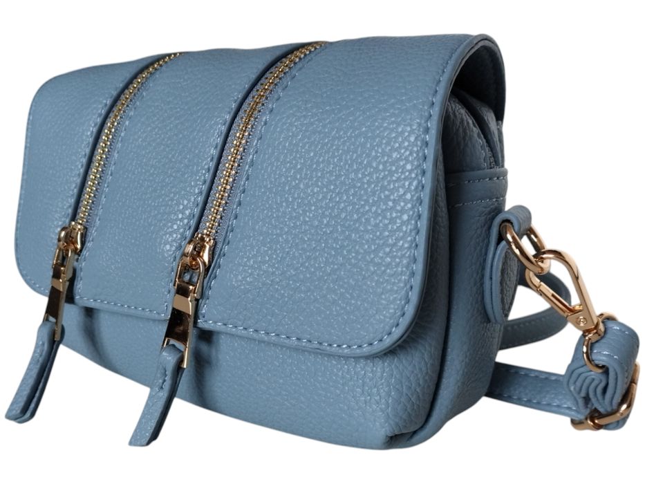 Mała Listonoszka Damska Niebieska Torebka Wizytowa Na Ramię