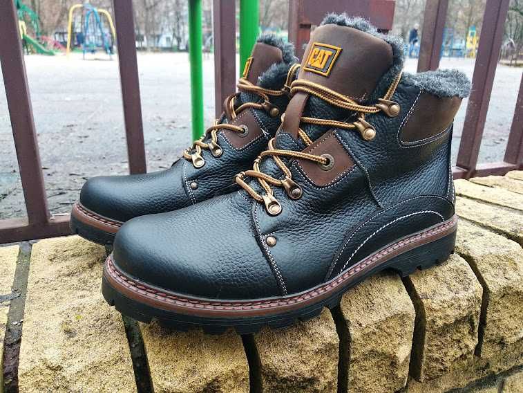 Ботинки мужские, зимние, кожаные