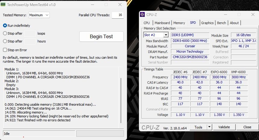 32gb ddr5 Corsair Vengeance 6000mhz cl36 (2x16gb)