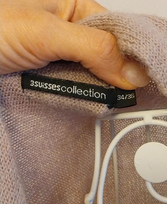 Cardigan assimétrico | lilás | malha quente lã | 3 Suisses