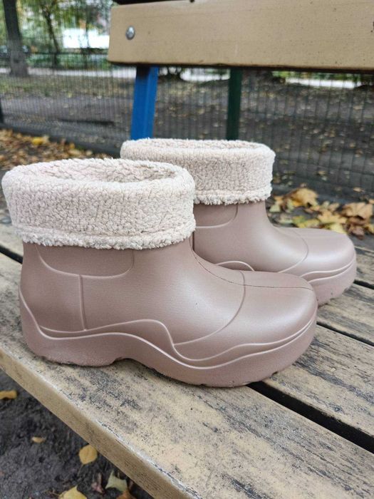 Стильні Калоші піна, утеплені калоші з хутром
