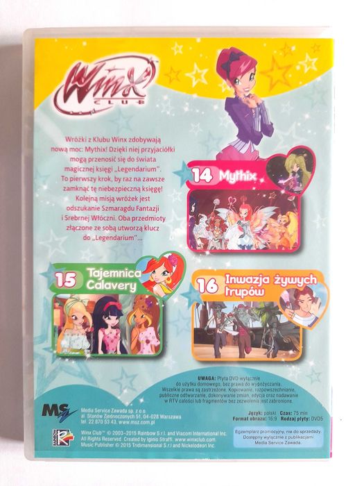 WINX Club MYTHIX płyta DVD Sezon 6, cz. 5, odc. 14-16