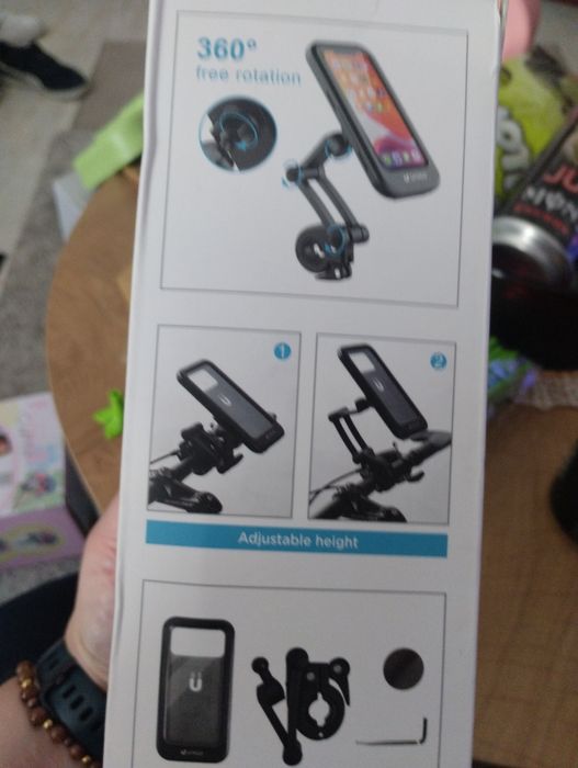 Suporte impermeável para telemóvel em bicicleta/mota/trotinetes