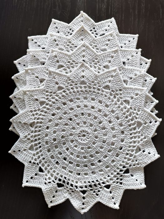 Białe podkładki ze sznurka 4 szt. Handmade