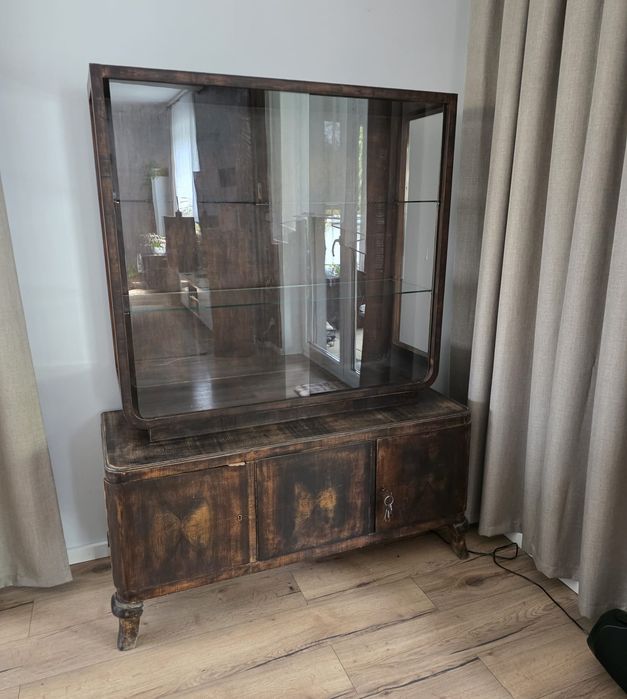 Witryna vintage w stylu art déco, lata 40/50 XX wieku