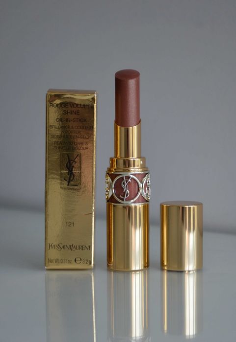 YSL Rouge Volupte Shine Oil in Stick 121 Beige Satin pomadka nude ORYGINAŁ