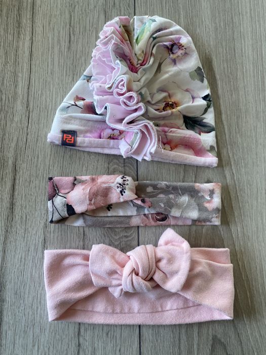 Czapka + opaski 3/6 mies