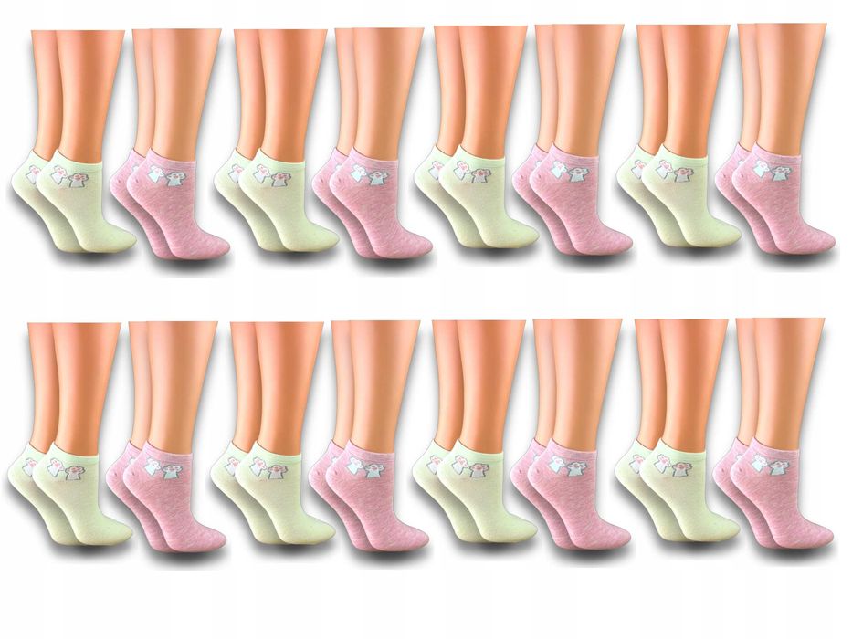 Skarpetki bawełniane DZIEWCZĘCE STOPKI 16 PAR