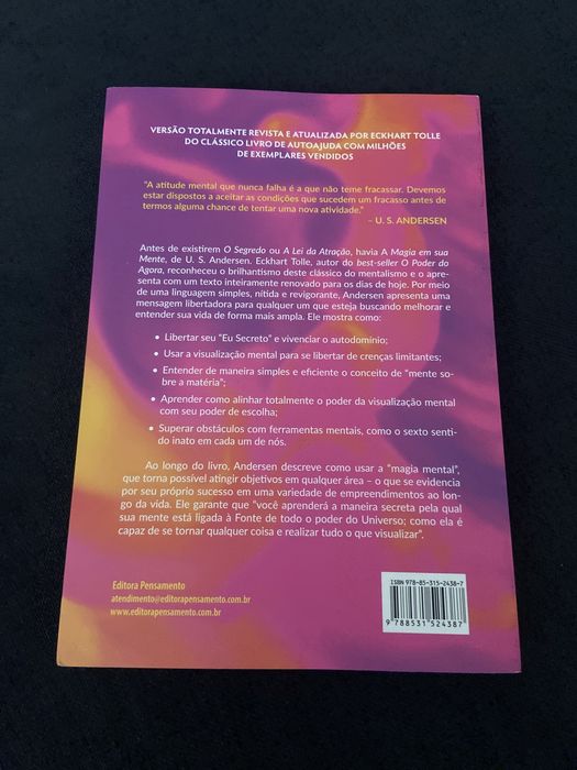 LIVRO NOVO NUNCA USADO A MAGIA EM SUA MENTE
