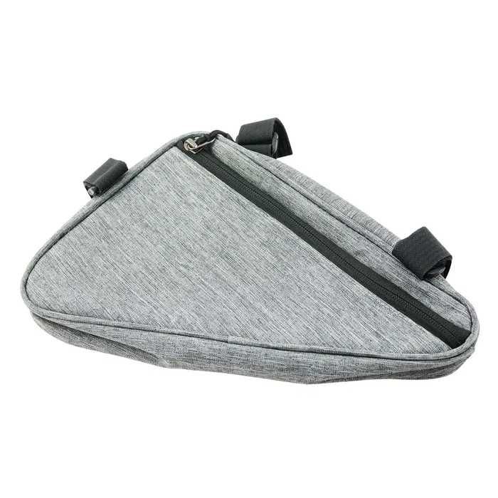 Sakwa rowerowa trójkątna na ramę, mocna, 2 komory, 130 g, szara, P