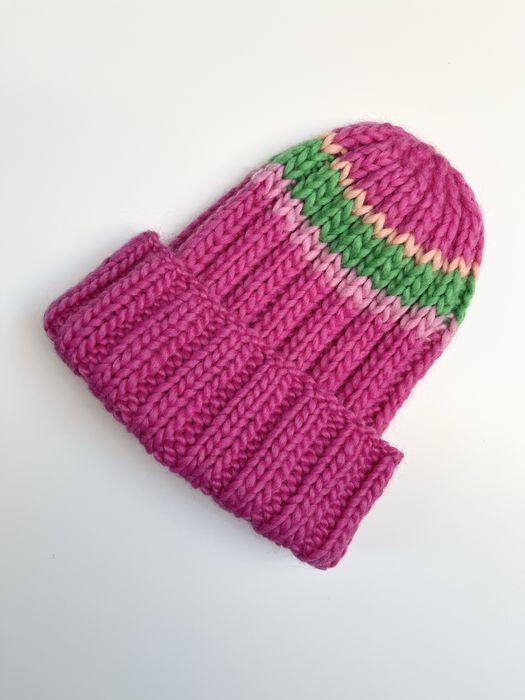 Ciepła czapka wełniana różowa