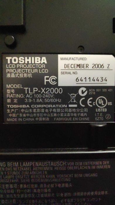 Toshiba TLP X2000