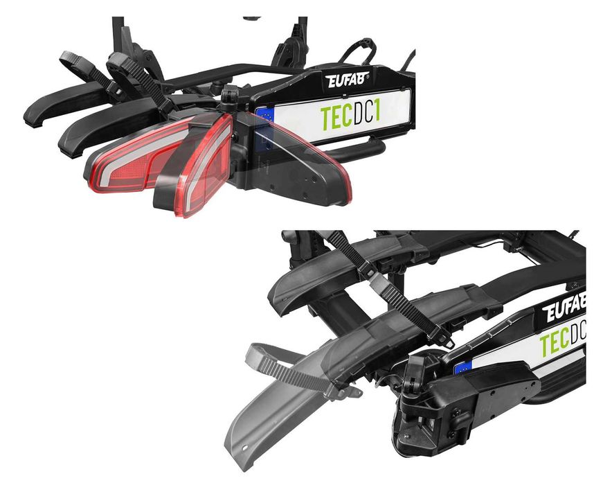 Bagażnik EUFAB TECDC1 na 2 rowery eBike uchwyt na hak dynamiczny LED