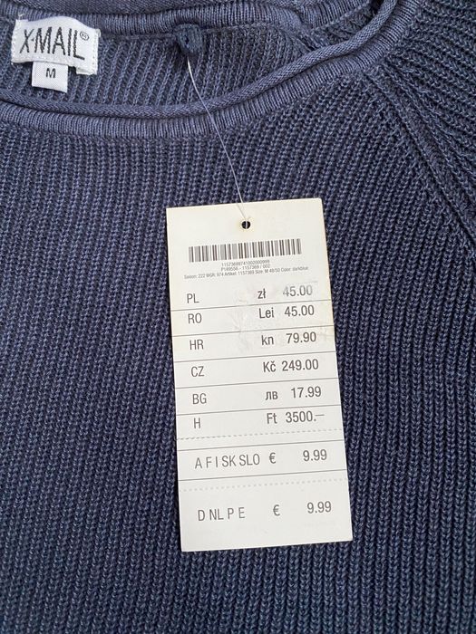 Nowy z metka nieużywany sweter meski granatowy