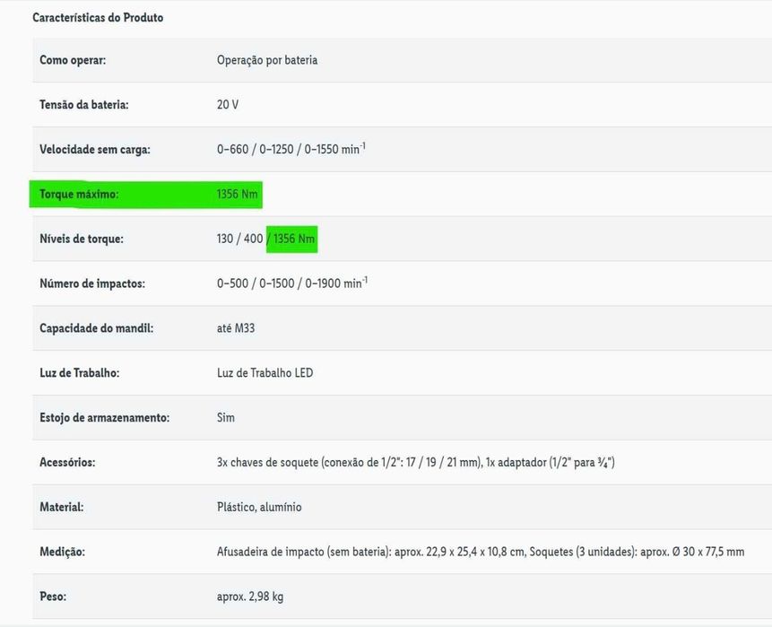 Chave de Impacto "A Besta" 1356Nm Parkside Performance