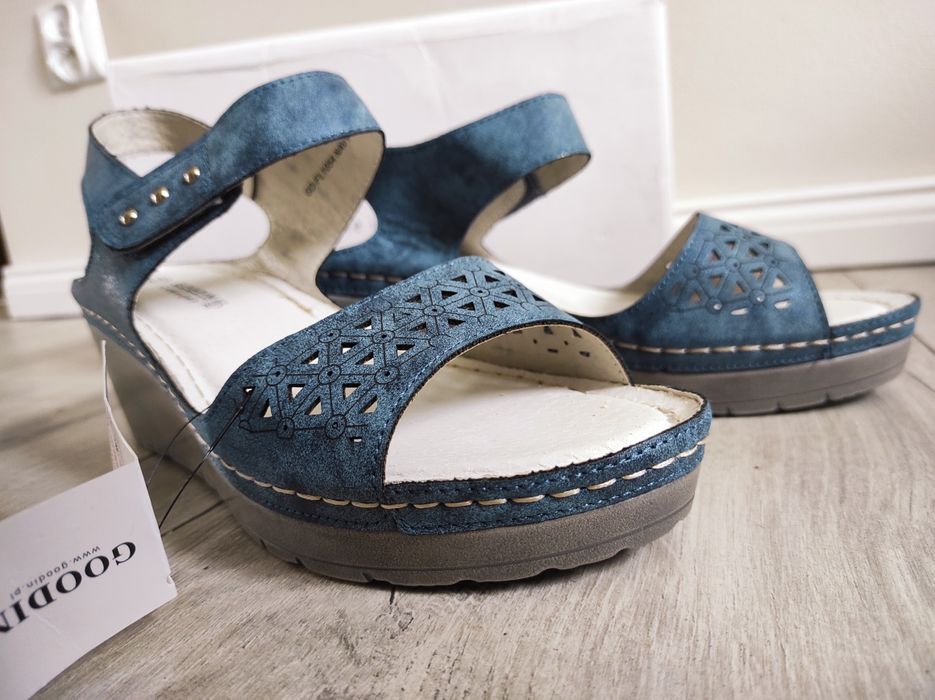 NOWE sandały damskie na koturnie ażurowe Goodin rozmiar 40