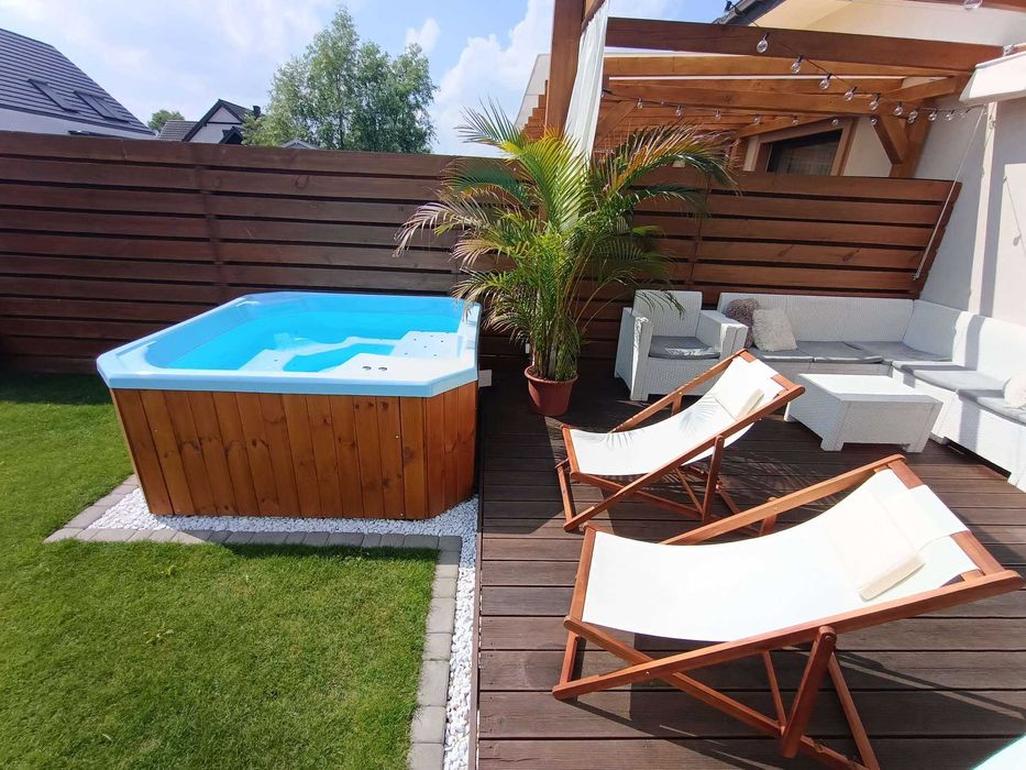 Balia basen jacuzzi gorąca beczka basen hydromasaż pokrywa schodki
