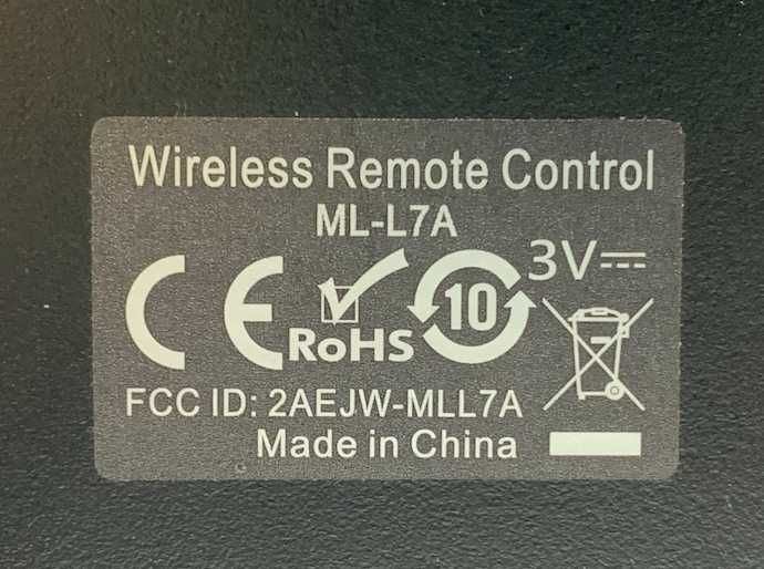 Пульт ML-L7A для Nikon Z50/Z30/Z6 II/Z7 II/Z fc/P1000/P950/B600/A1000