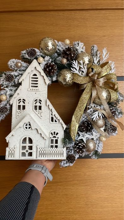 Вінок новорічний, різдвʼяний віночок, новорічний декор