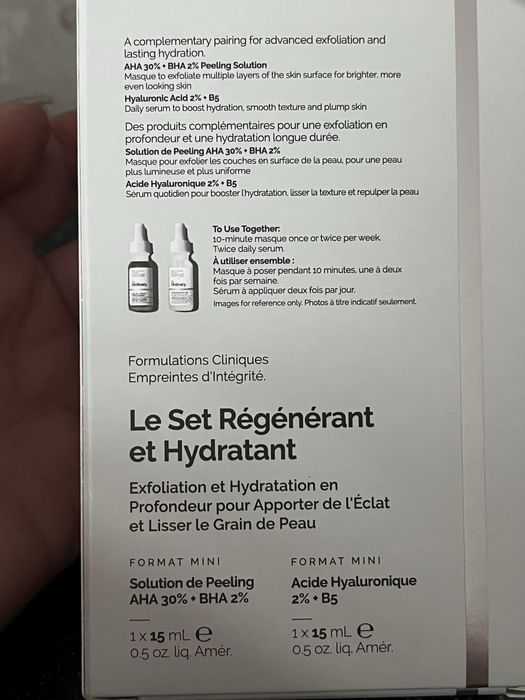 The Ordinary набір AHA 30%+BHA 2% + Гіалуронова кислота набор ОРИГІНАЛ