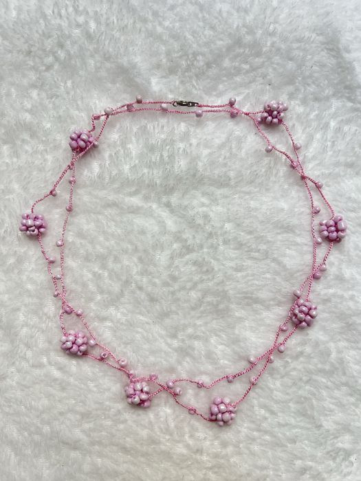 Naszyjnik ręcznie robiony handmade kwiaty floral coquette kawaii 20