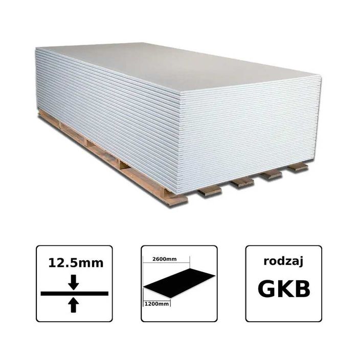 Płyta GKB 12,5x1200x2600mm biała KNAUF Radom  Makowiec