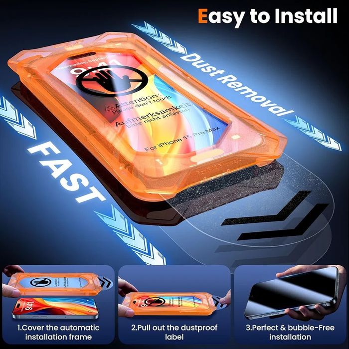 Захисне скло TOCOL 2 шт. для iPhone 15/16 Pro 6,1" загартоване скло 9H із рамкою