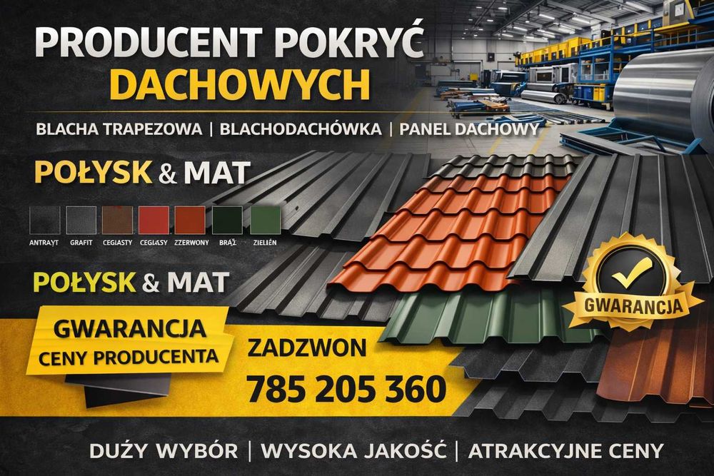 *Blachy na dachy* blachodachówka panel dachowy blacha trapezowa t-18 na wymiar z gwarancją i dostawą ceny producenta