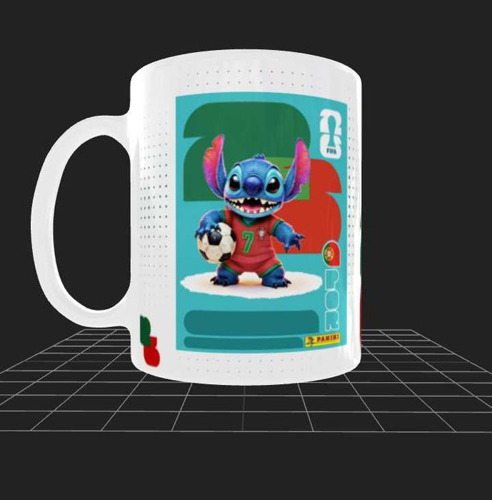 Campanha Canecas para o Mundial para os Fãs de Cristiano Ronaldo e do Stitch , dá para personalizar com a pessoa + oferta na compra de 4 unidades
