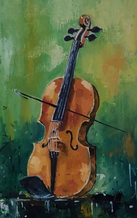 Картина маслом 21*30 скрипка