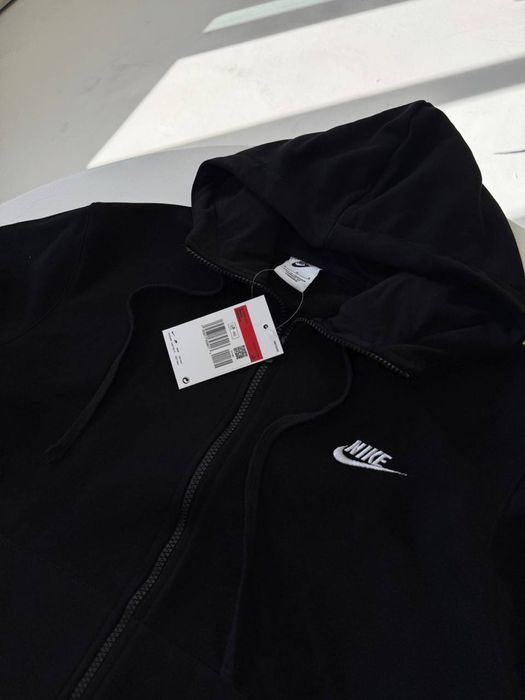 Зіпка Nike Club / кофта на замку найк чорна/ худі nike на замку