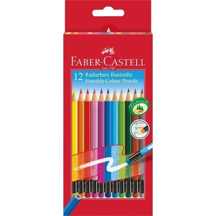Kredki Ołówkowe Z Gumką Faber-Castell 12 Kolorów Faber-Castell
