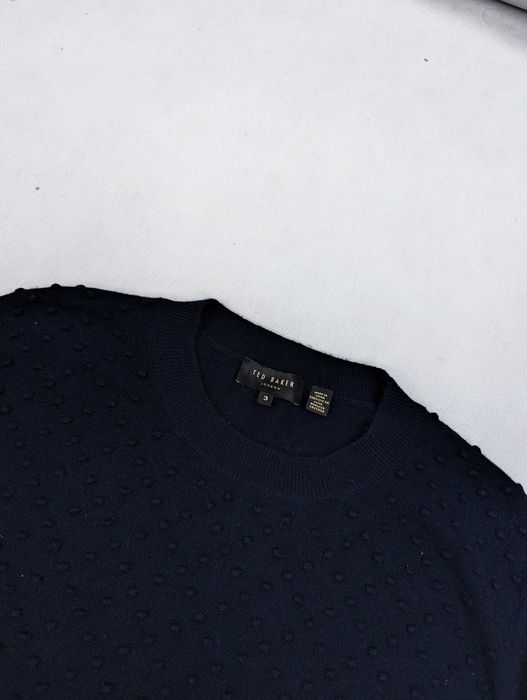 Granatowy sweter M z wełną wełniany ted baker