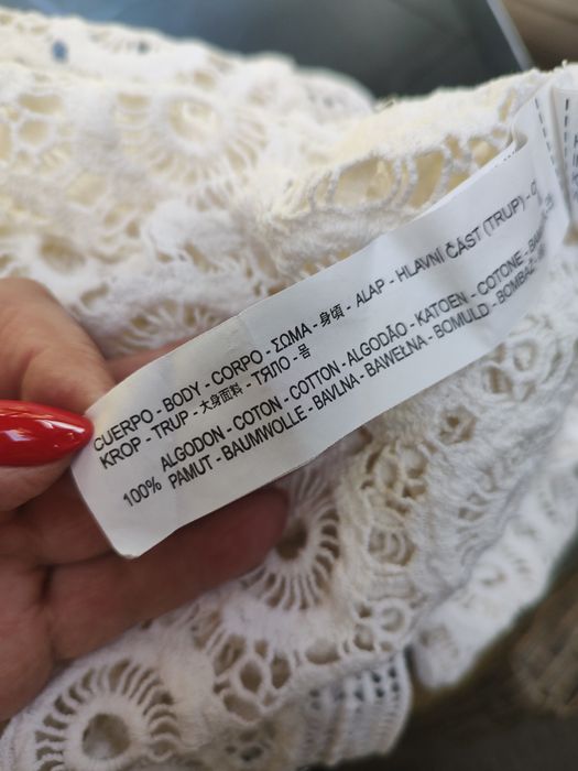 Bluzka koronka bawełniana Zara-Basic