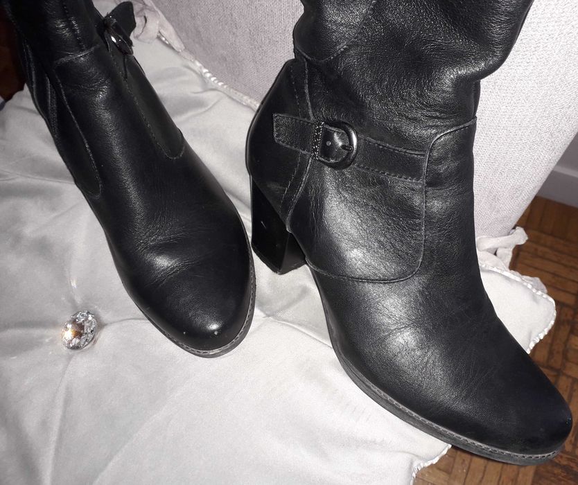 Buty skórzane kozaki roz.36