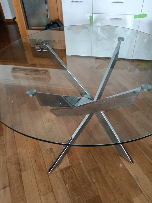Mesa de vidro redonda