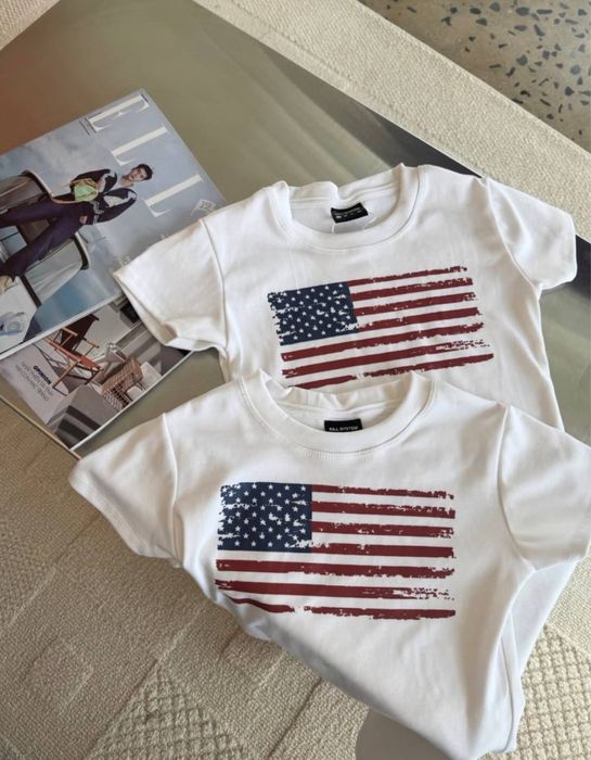 Жіноча футболка з принтом прапору США/USA