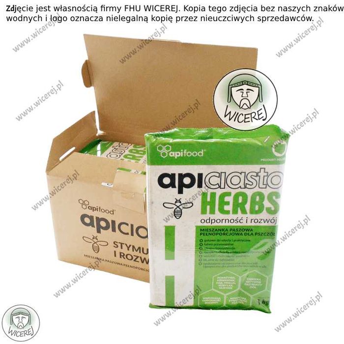 Ciasto Apifood Herbs ApiCiasto 1KG z dodatkiem ziół dla pszczół