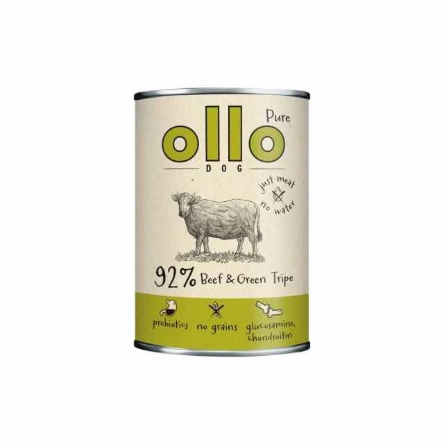 Ollo Pure Wołowina i zielone żwacze, mokra karma dla psa - 850g x 19 (zestaw 19 puszek)