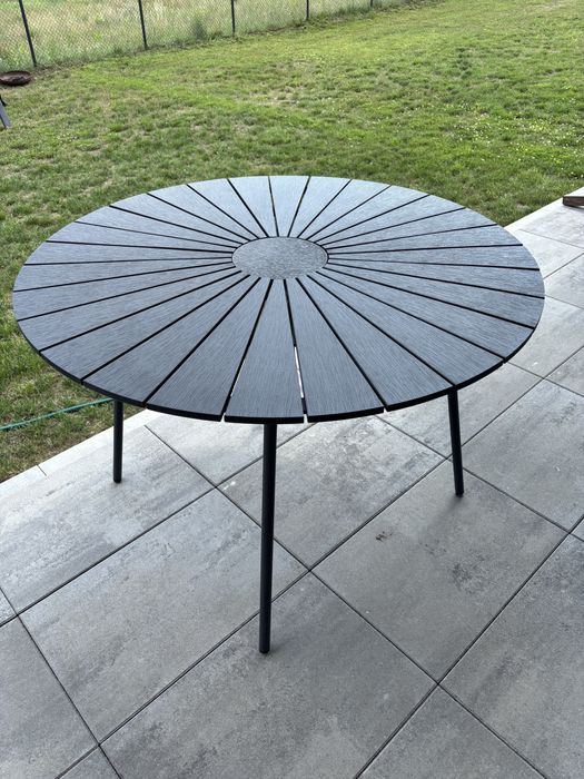 Aluminiowy stół ogrodowy 110 cm czarny