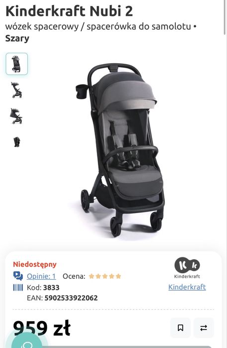 Wózek spacerowy Kinderkraft Nubi 2