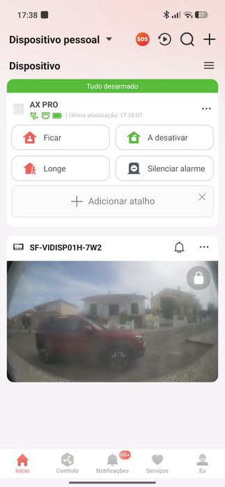 Alarme Hikvision de 96 zonas com 3PIR com câmara, 1 teclado e 1 sirene.